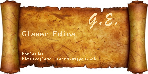 Glaser Edina névjegykártya